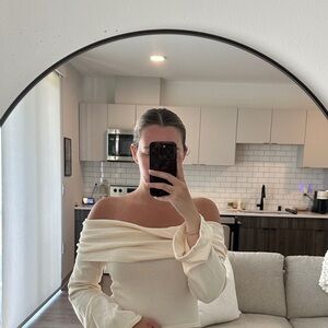 Meshki Off-Shoulder Cream Top